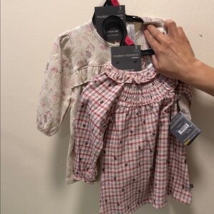 Gerber Pink Plaid Baby Dress with Ruffle Neckline dresses